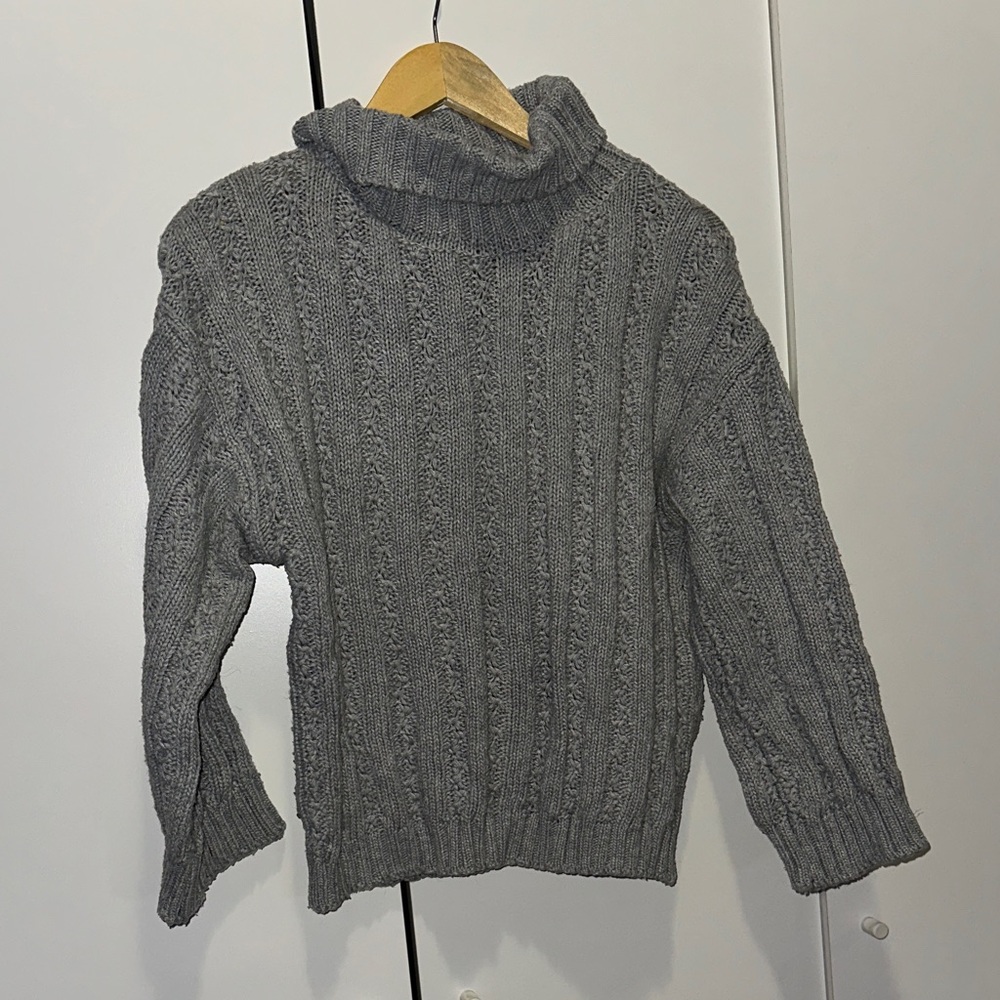Gray Turtleneck Sweater